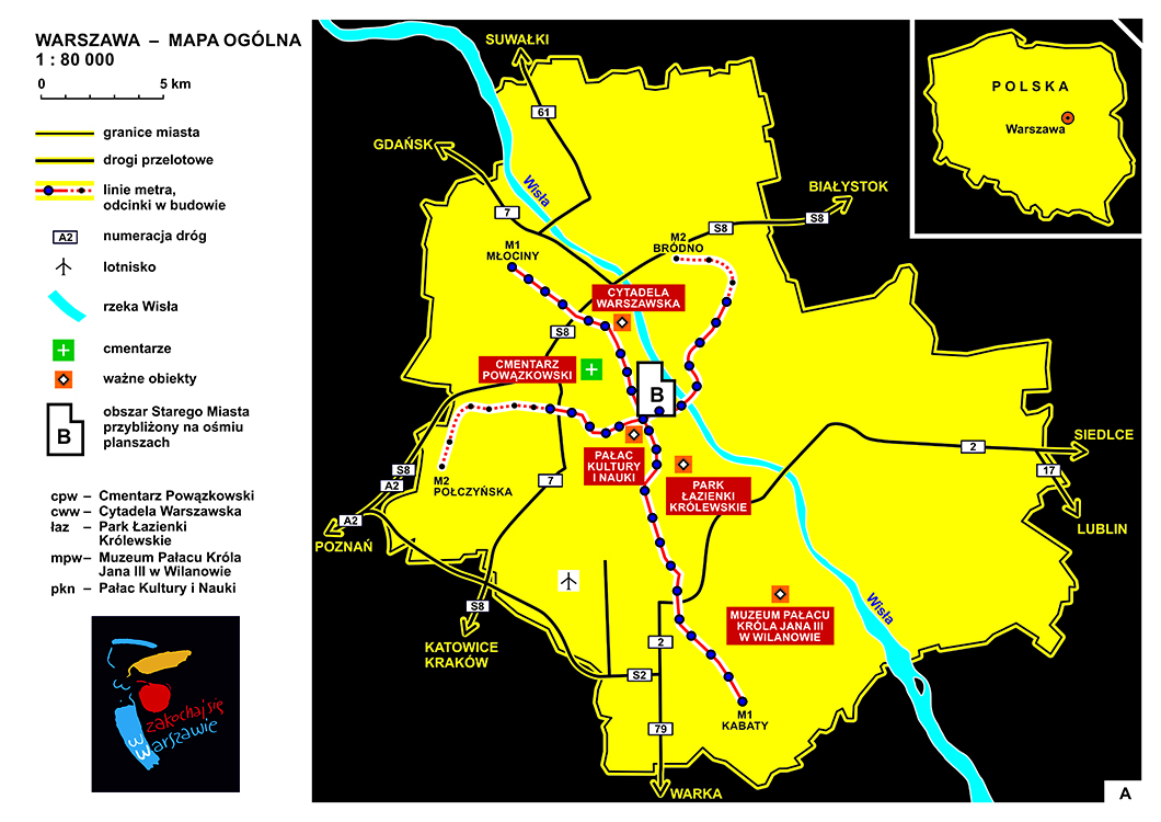 A. Warszawa – mapa ogólna